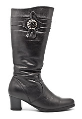 Image showing Black Leather Female Boots