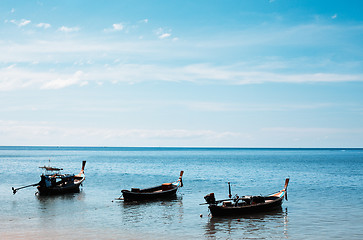 Image showing Long Tail Boats