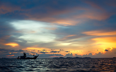 Image showing Sunset over Andaman Sea