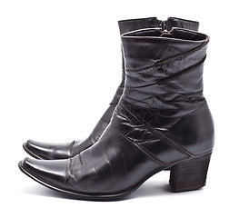 Image showing Black Leather Female Boots