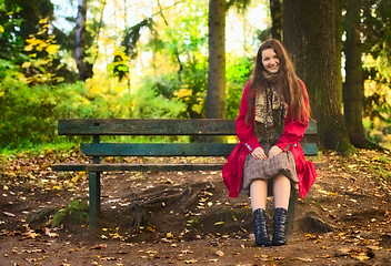 Image showing Girl on Bench