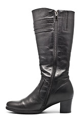 Image showing Black Leather Female Boots