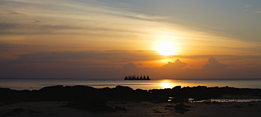 Image showing Sunset over Andaman Sea