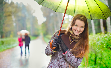 Image showing Girl under Rain