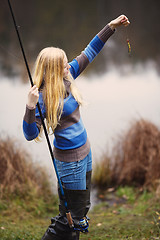 Image showing Woman Fishing