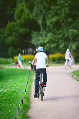 Image showing Teenager on Bicycle