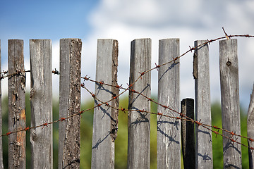 Image showing Fence With Barbed Wire