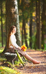 Image showing Girl on Bench