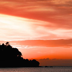 Image showing Sunset over Andaman Sea