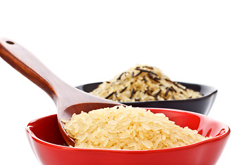 Image showing Bowls Of Raw Rice