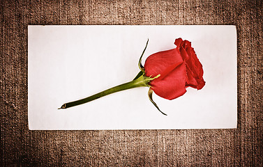 Image showing Red Rose and Letter