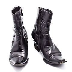 Image showing Black Leather Female Boots