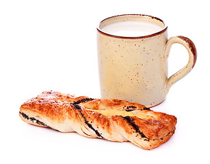 Image showing Poppy Pie and Mug of Milk