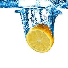 Image showing Lemon In Water Splash