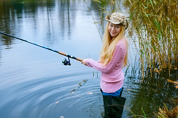 Image showing Woman Fishing