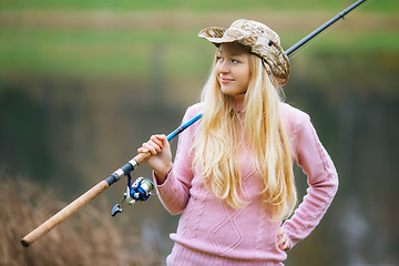 Image showing Woman Fishing