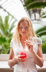 Image showing Beautiful Girl in Cafe