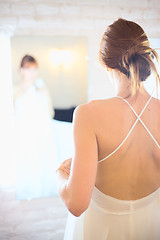 Image showing Bride Before Mirror