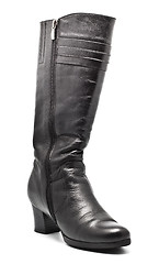 Image showing Black Leather Female Boots