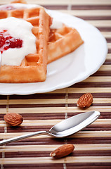 Image showing dessert with soft waffle