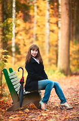 Image showing Girl on Bench