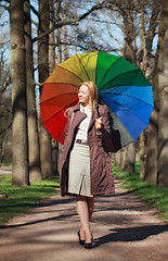 Image showing Beautiful Woman with Umbrella