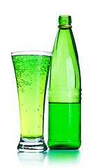 Image showing Soda Bottle and Glass