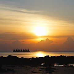 Image showing Sunset over Andaman Sea