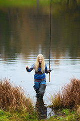 Image showing Woman Fishing