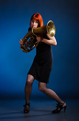 Image showing Woman With Trumpet