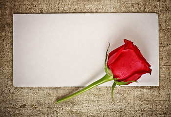 Image showing Red Rose and Letter