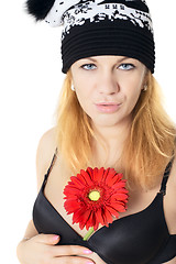 Image showing Woman with Flower