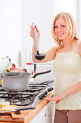 Image showing Cute Girl Cooking