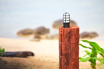 Image showing Lamp on a Stump