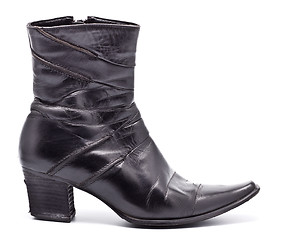 Image showing Black Leather Female Boots