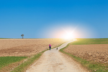 Image showing Walking in the countryside