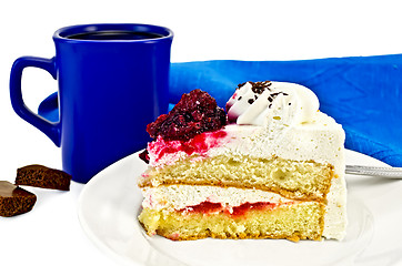 Image showing Cake in a bowl with coffee and chocolate