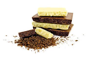 Image showing Chocolate white and dark with chips