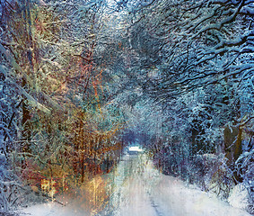 Image showing vintage winter road