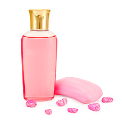 Image showing Shower gel and soap pink