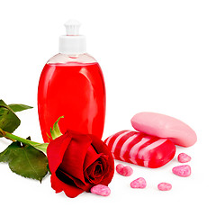 Image showing Soap different with rose