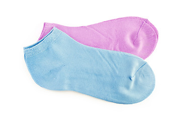 Image showing Socks womens blue and pink