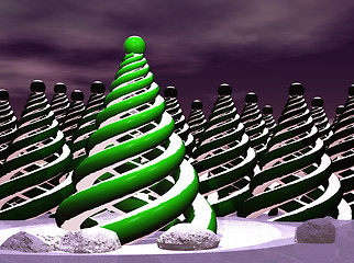 Image showing Christmas trees