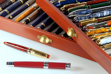 Image showing Collection of fountain pens