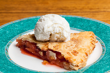 Image showing Home made apple and strawberry pie ice cream