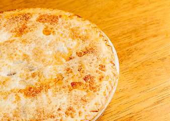 Image showing Home made apple pie on wooden table