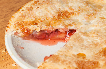 Image showing Home made apple and strawberry pie 