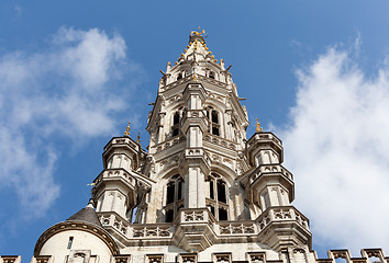 Image showing Tower of Brussels City Hall in telephoto shot
