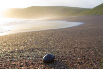 Image showing Trace of an ocean wave on sand