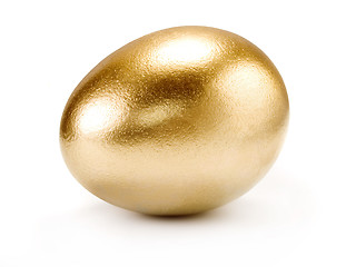 Image showing Golden egg isolated on white background.